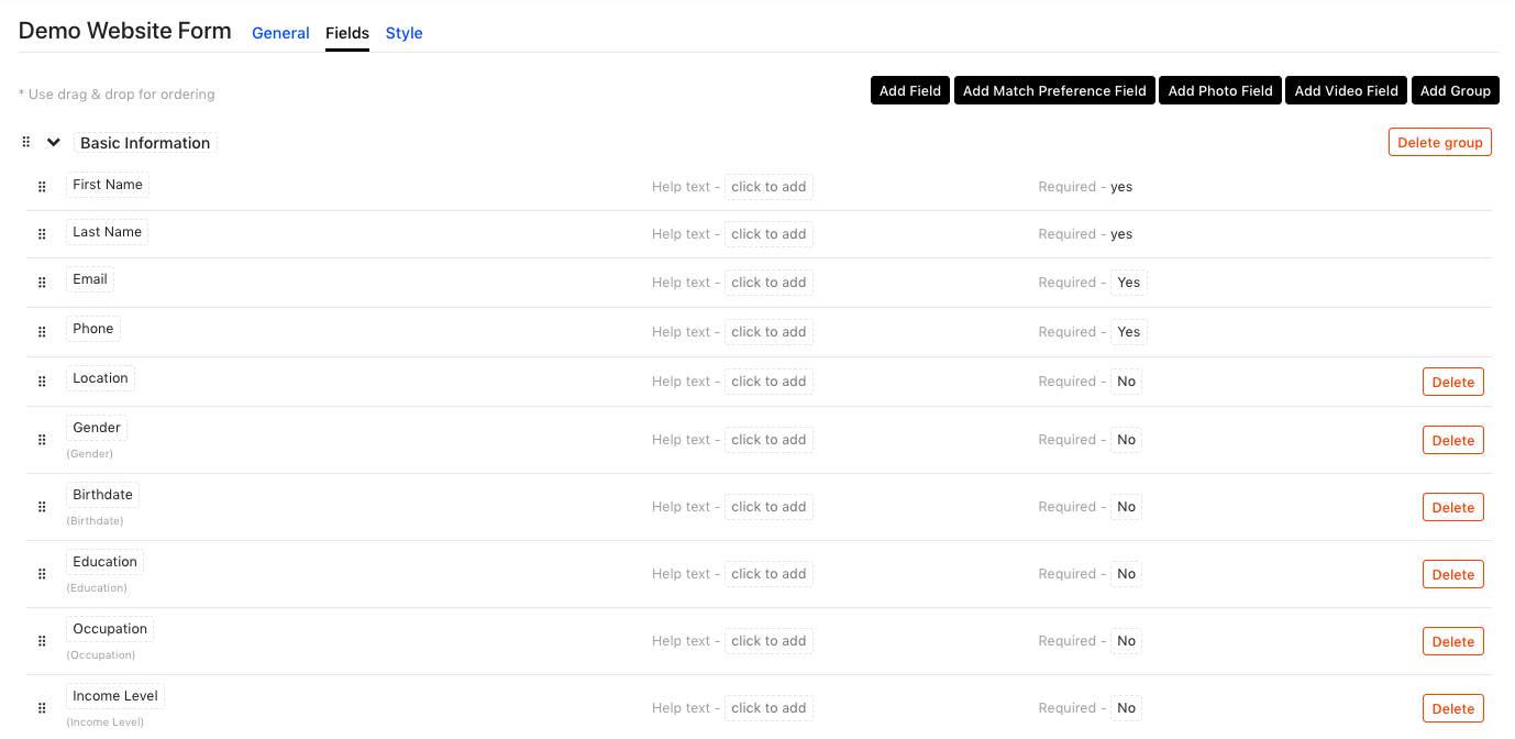 Add videos to matchmaker submission forms