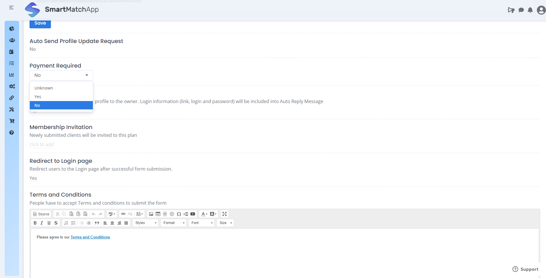 SmartMatchApp updates the security, bulk email sending protocols, improved Profile Wizard functionality and integrate additional payment method to allow our customers to collect payments within the submission forms