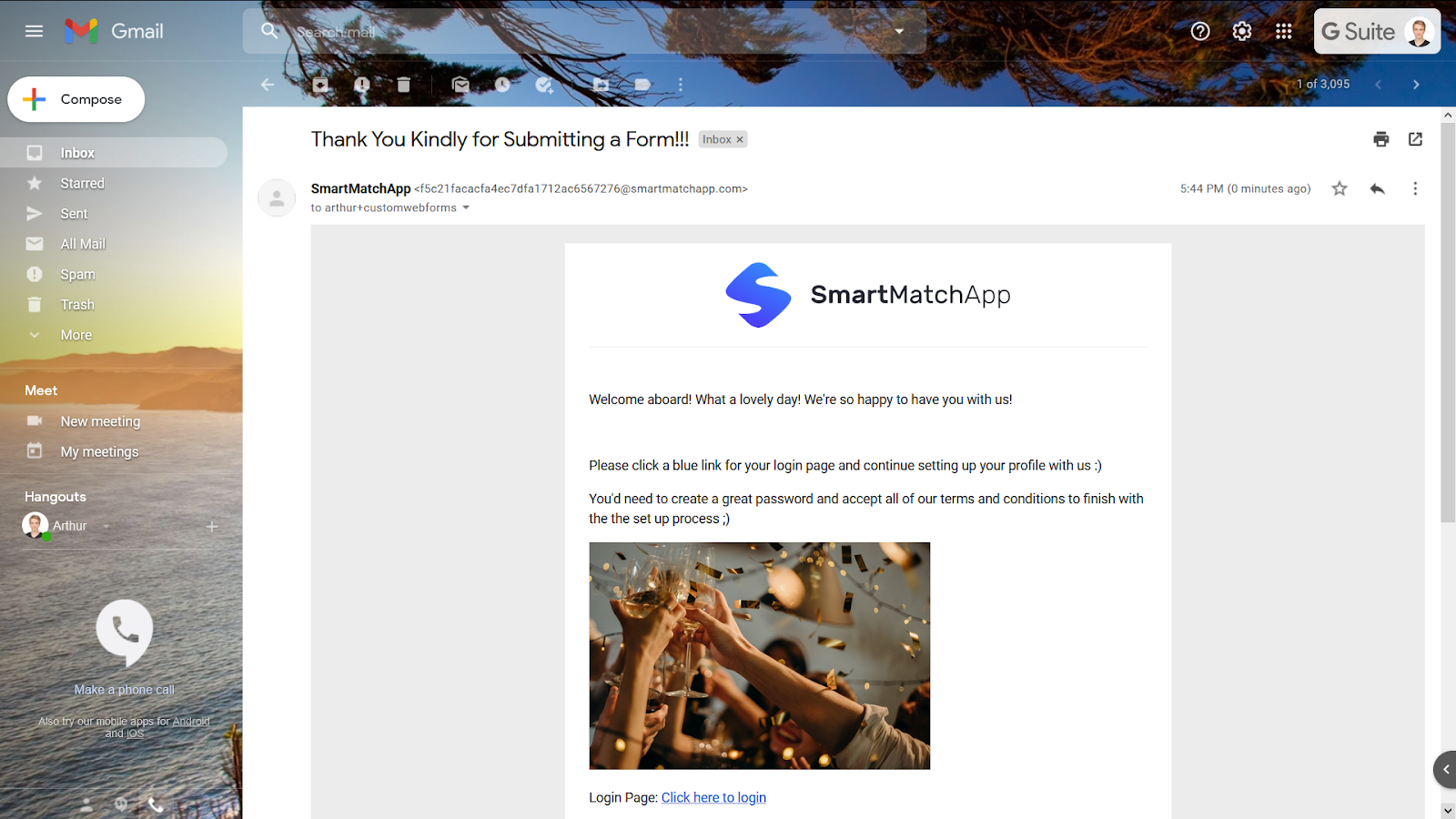 Create custom messages for people to receive after they submitted your form, and your clients now can log in to their own profiles and continue on updating information about themselves