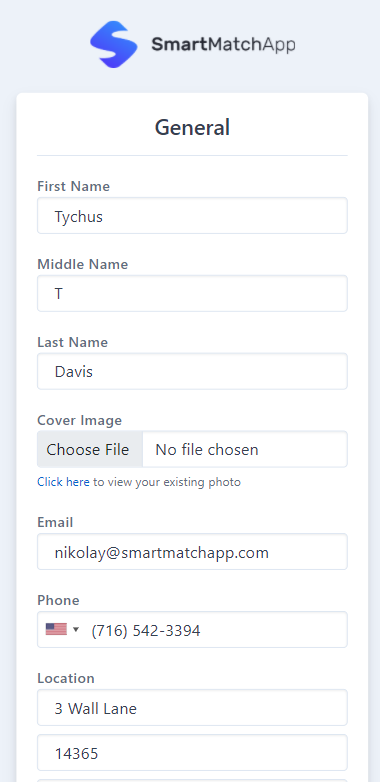 Mobile friendly look of the Profile Wizard