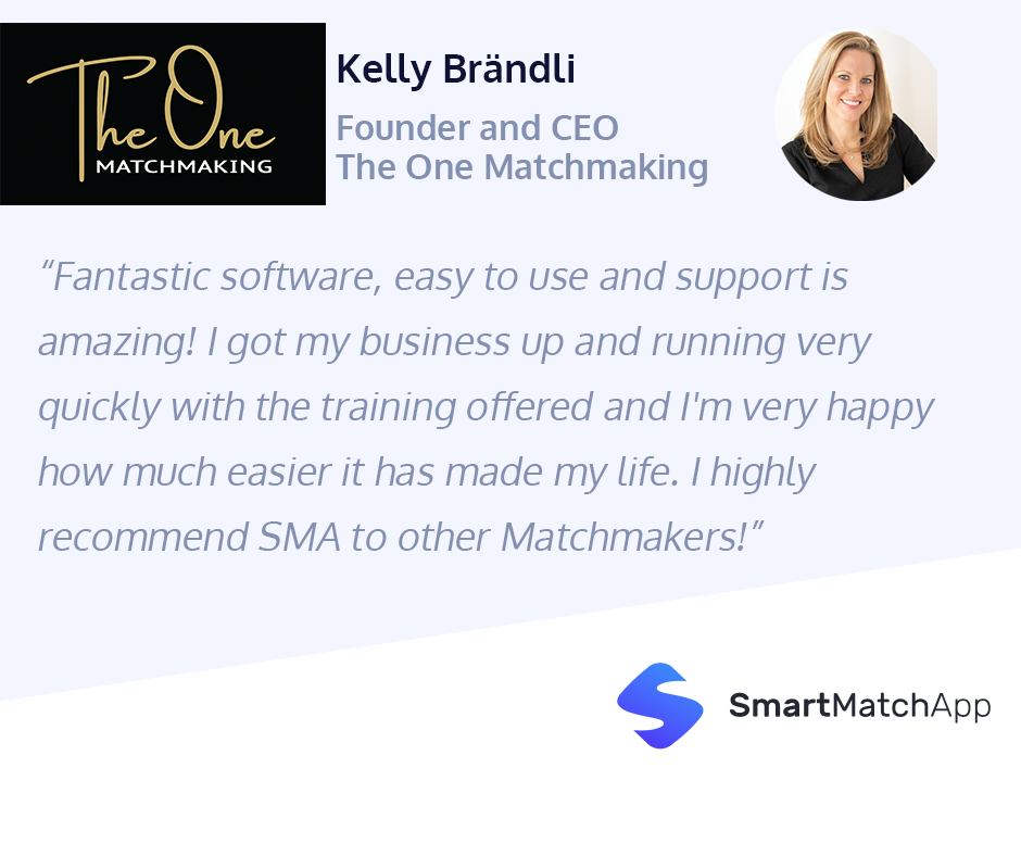 Depoimento adorável de Kelly Brändli, Fundadora e CEO da The One Matchmaking