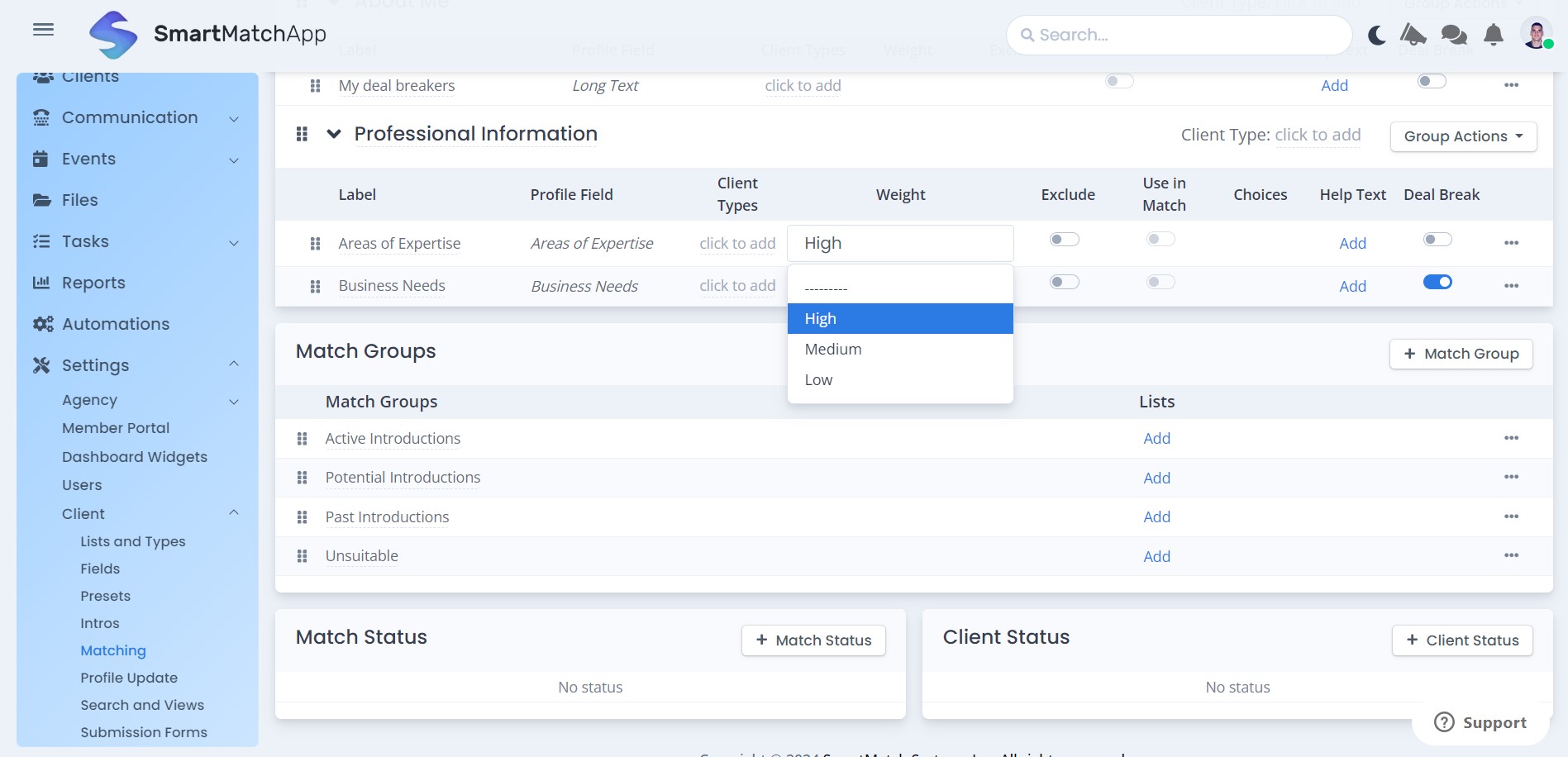 Personalizando Critérios de Matchmaking no SmartMatchApp