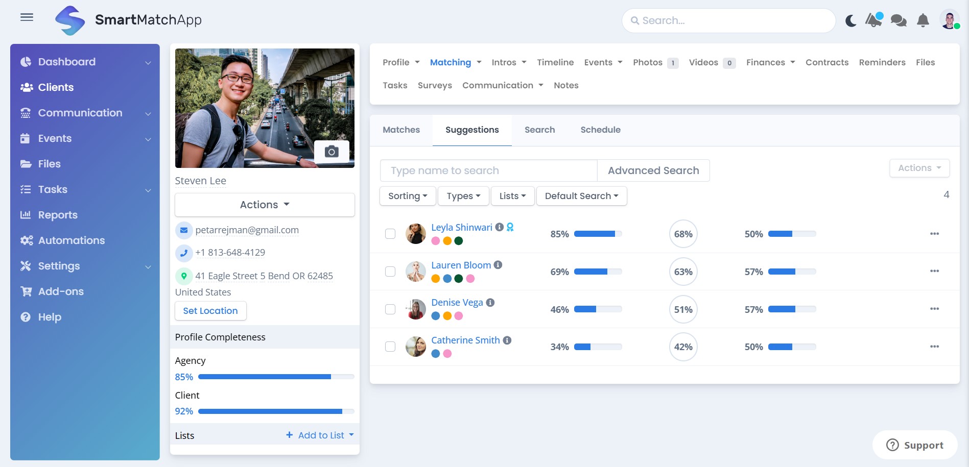 Image showing suggestion for mentor-mentee match
