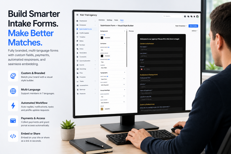 How to Build and Brand Your Client Intake Forms in a Matchmaking CRM