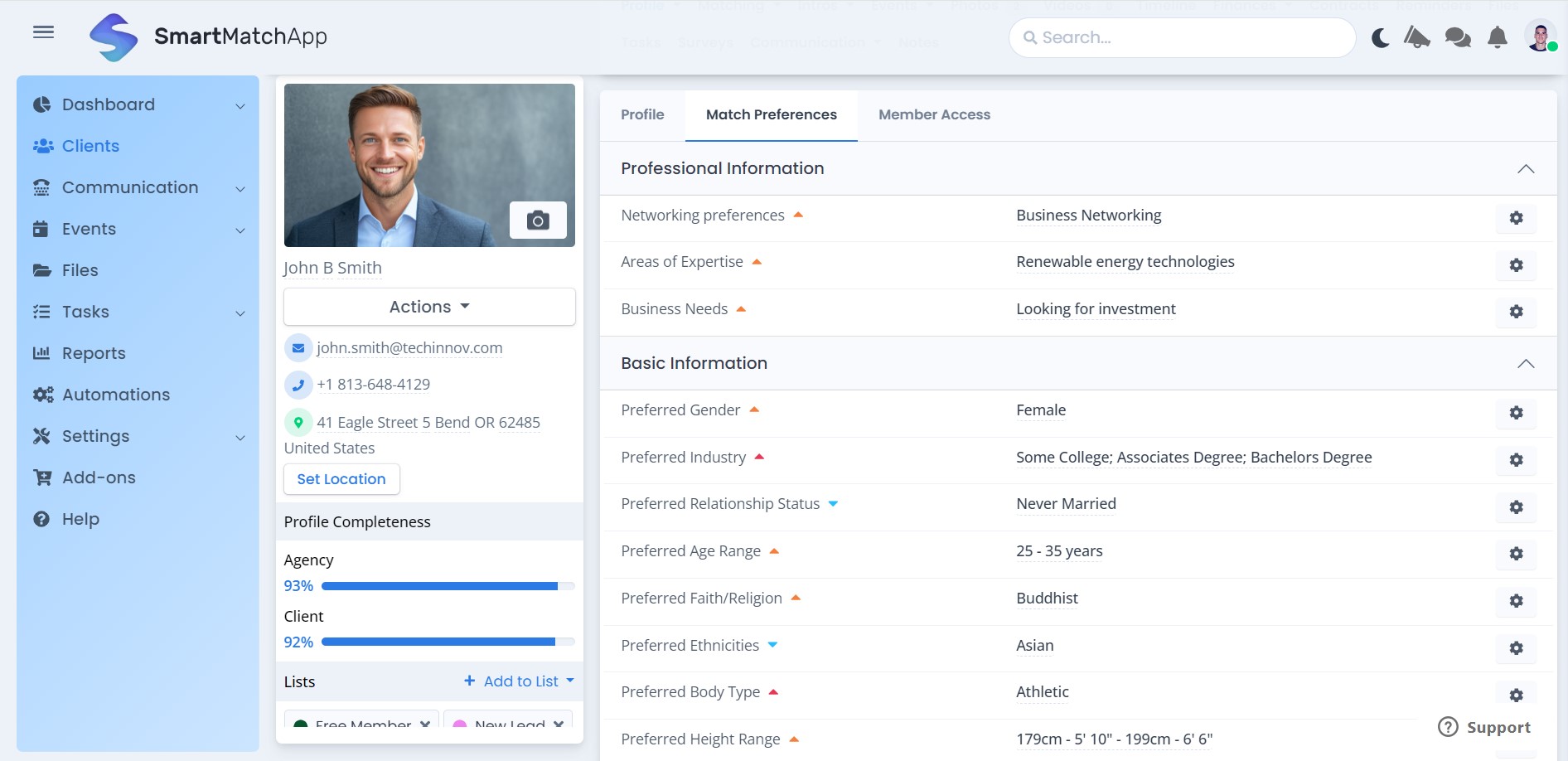 how to match data in matchmaking software