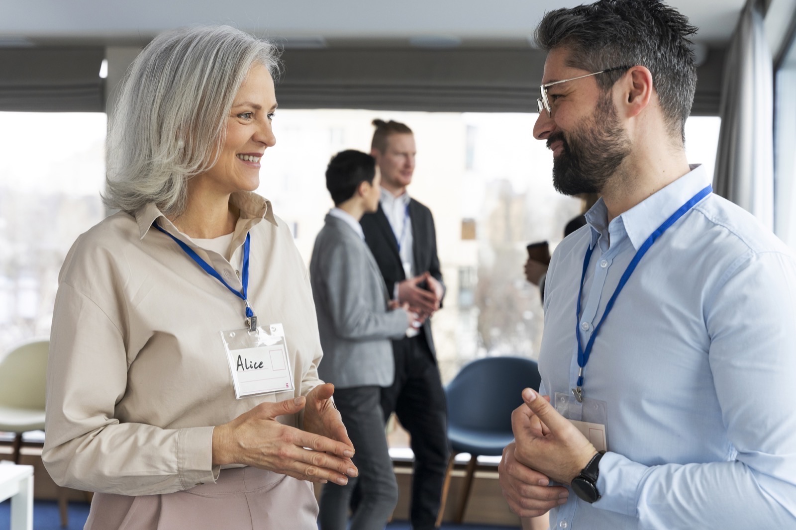Image showing two people at business networking event