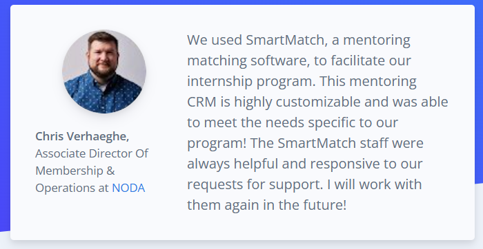 successful mentoring use-case with smartmatchapp