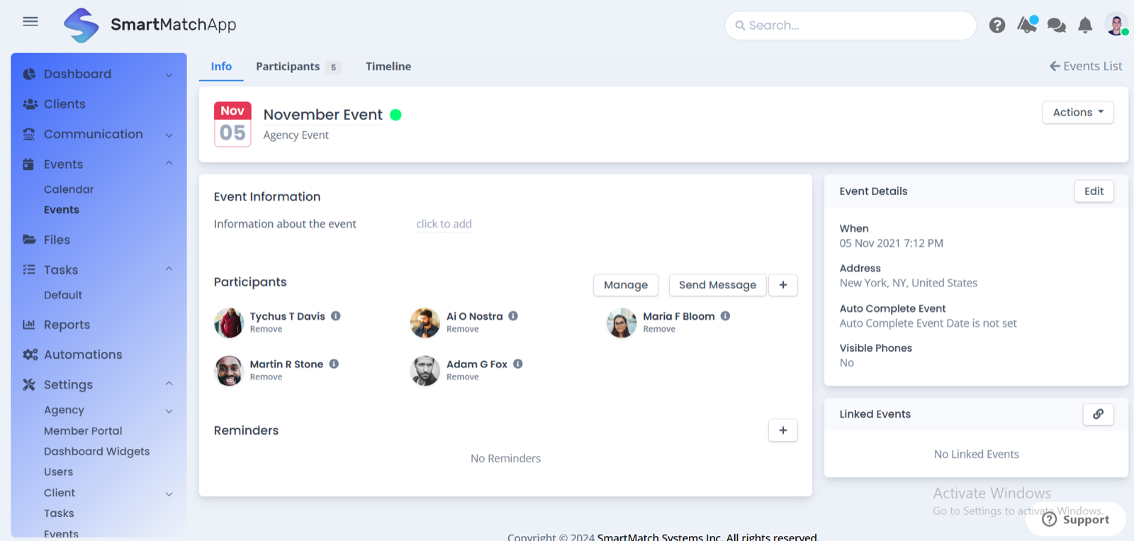 create and manage events effortlessly with smartmatchapp