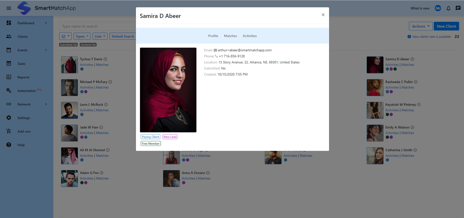 New features to increase efficiency and automate client matching process