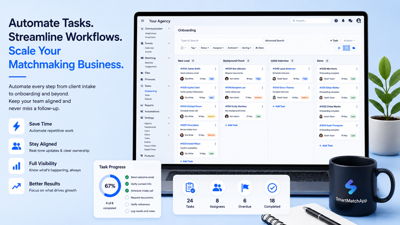 How to Automate Your Daily Operations with Tasks and Workflows in a Matchmaking CRM