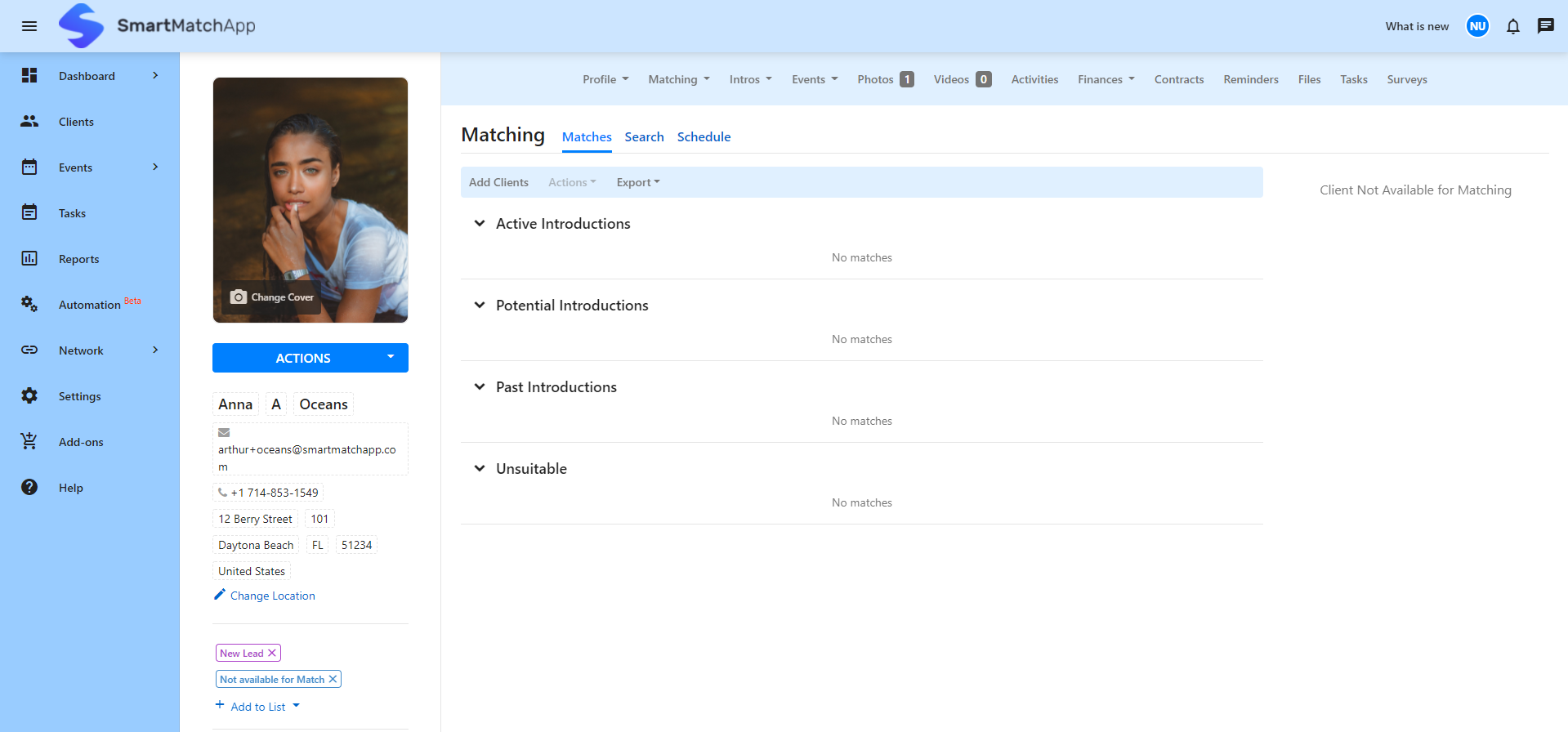 New features to increase efficiency and automate client matching process