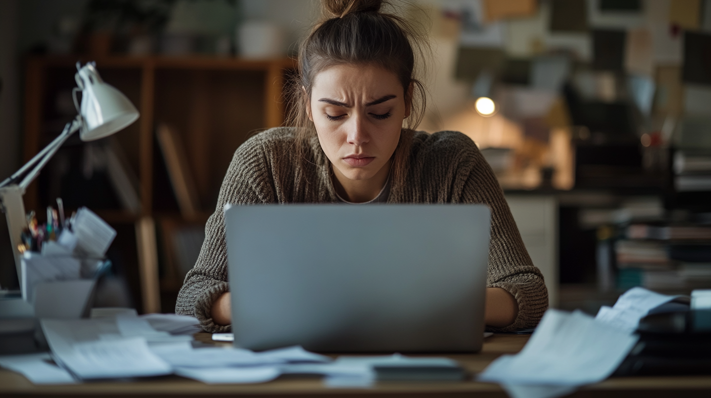 Garota chateada porque está usando excel para matchmaking