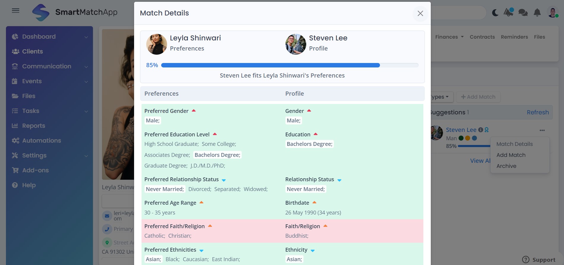 Image showing matchmaking software CRM for Dating Industry finding the perfect match